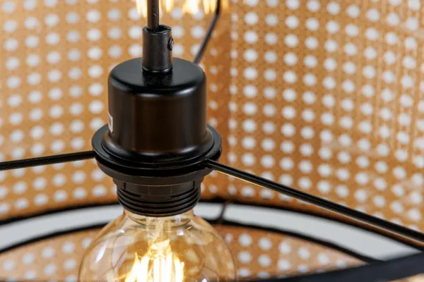 Závesná lampa VIENNA 45 cm, prírodná, čierna