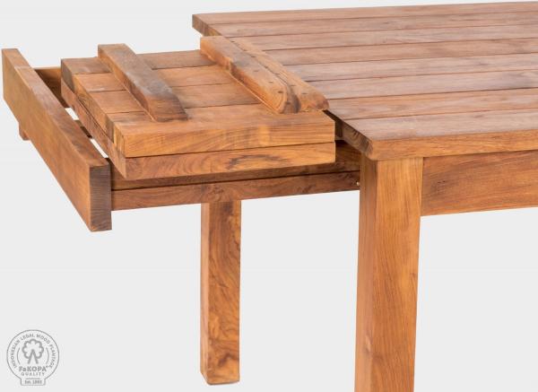 Teakový stôl GIOVANNI 150 - 210 x 100 cm, rozkladací, prírodný