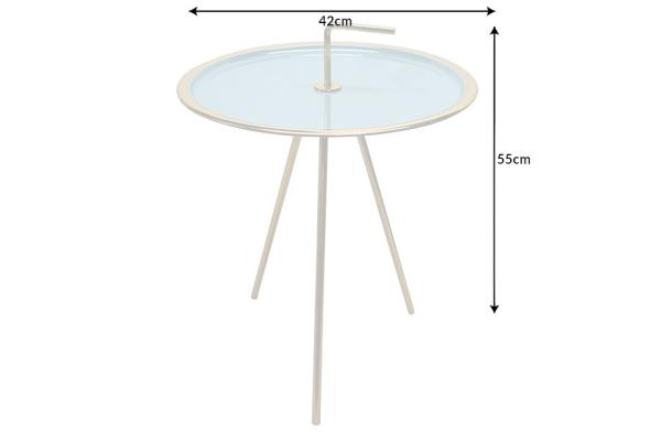 Ručne vyrobený príručný stolík SIMPLY CLEVER 42 cm, tyrkysová, zlatá
