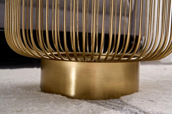 Filigránsky dizajnový konferenčný stolík VARIATION 50 cm zlatý, čierny