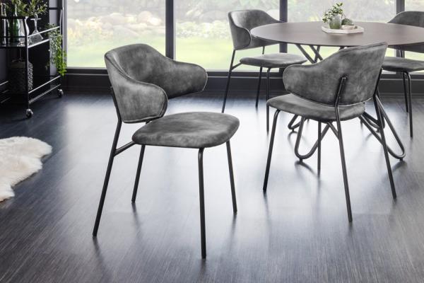 Dizajnová stolička VOGUE, šedá, zamat