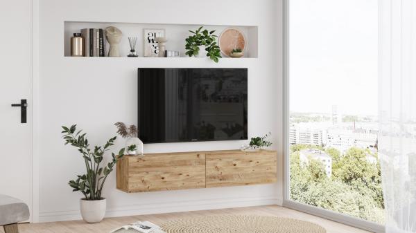 Elegantný TV stolík FRA 140 cm, MDF, prírodný