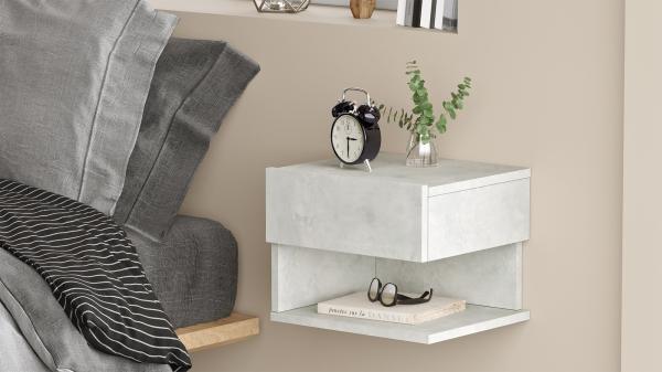 Elegantný nočný stolík LUVIO 40 cm, MDF, šedý