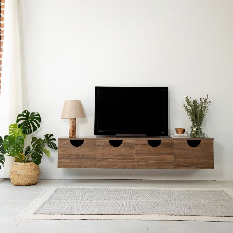 Elegantný TV stolík FOUR SEASONS 180 cm, MDF, orechová dýha