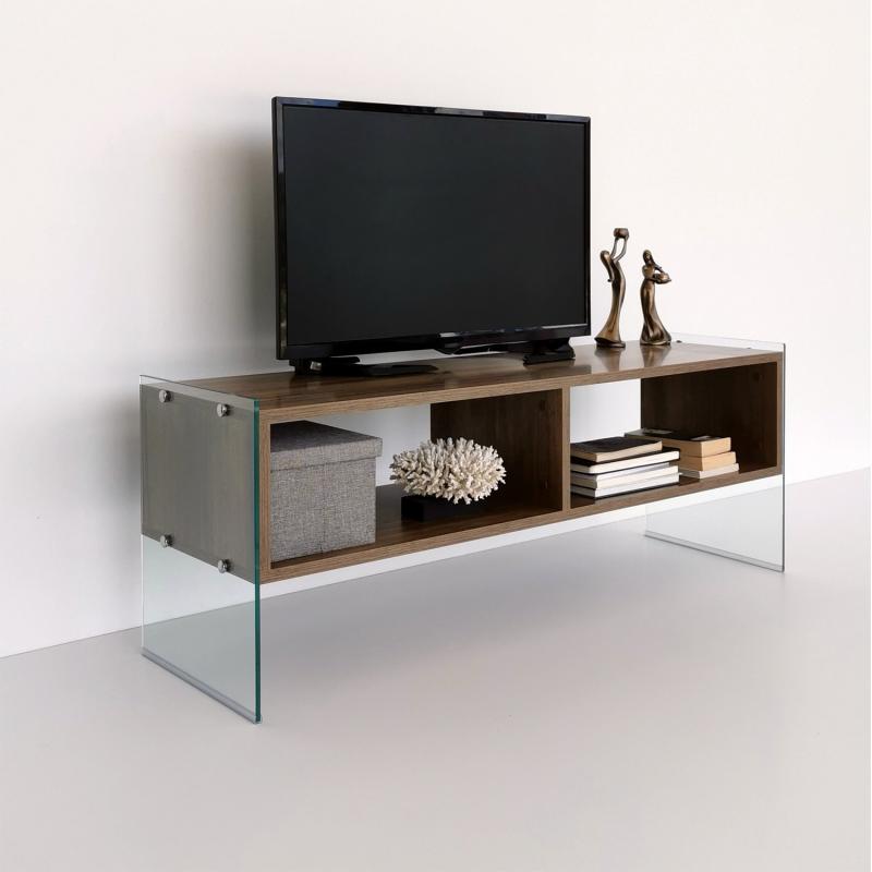Elegantný TV stolík BROWN 120 cm, MDF, hnedý
