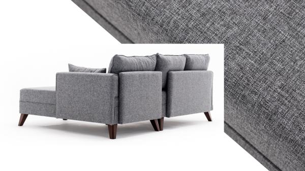 Dizajnová pohovka BELLA 205 cm pravá rohová, šedá, tkanina