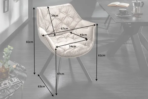 Dizajnová stolička THE DUTCH COMFORT retro béžová, zamat