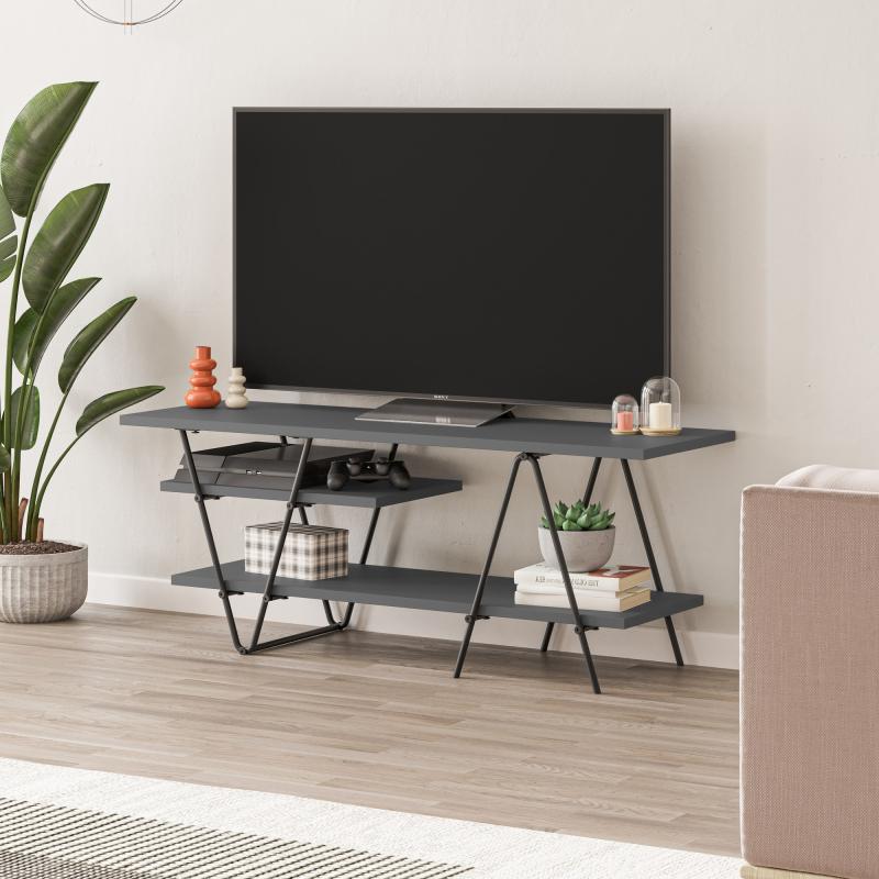 TV stolík ESSEL SIDE 110 cm, MDF, antracit