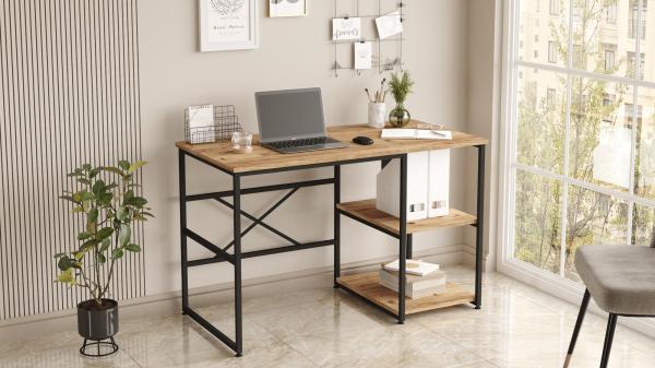 Dizajnový pracovný stôl MASASI II 120 cm, prírodný, čierny