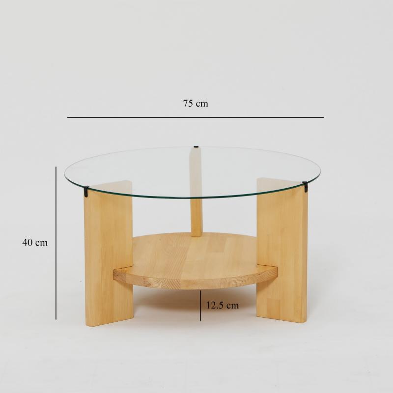 Masívny konferenčný stolík MONDO 75 cm, prírodný
