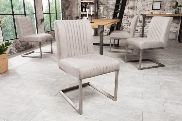 Elegantná konzolová stolička BIG ASTON kamenná šedá, nerezová oceľ