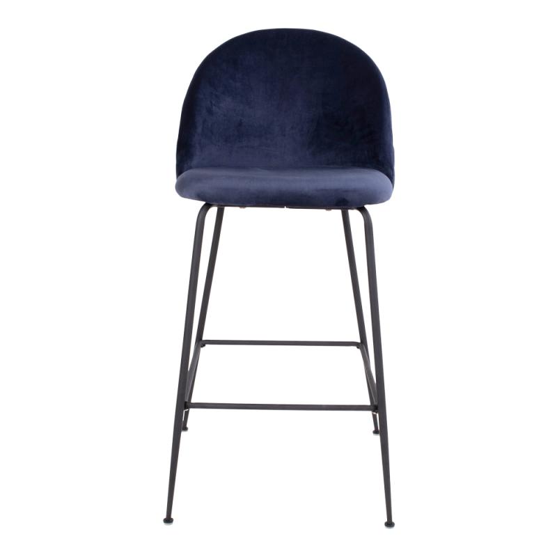 Dizajnová barová stolička LAUSANNE II, modrý zamat