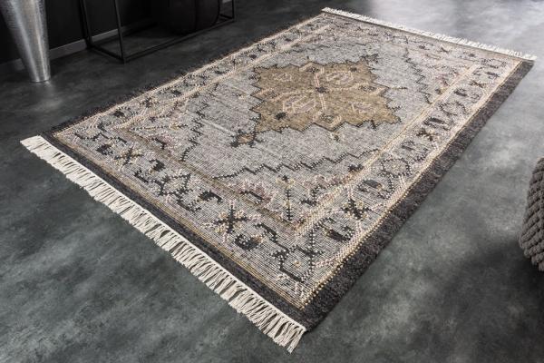 Ručne tkaný koberec ETHNO 230x160 cm, šedý farebný, bavlna