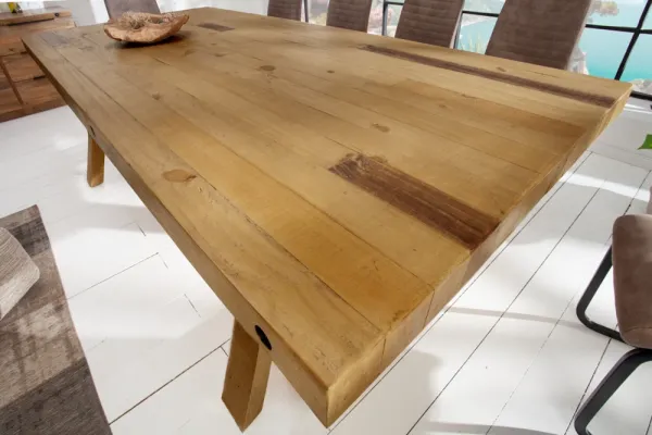 Masívny jedálenský stôl FINCA 240 cm, vintage hnedý, recyklovaná borovica