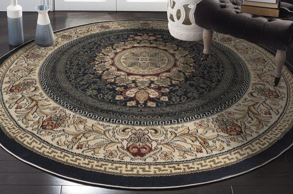 Elegantný okrúhly koberec WOOPAMUK 80 cm, hnedý
