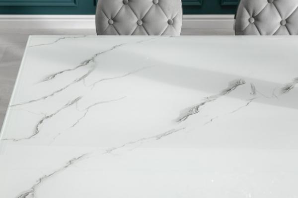 Elegantný dizajnový jedálenský stôl MODERN BAROQUE 200 cm strieborný, mramor