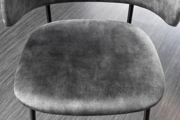 Dizajnová stolička VOGUE, šedá, zamat