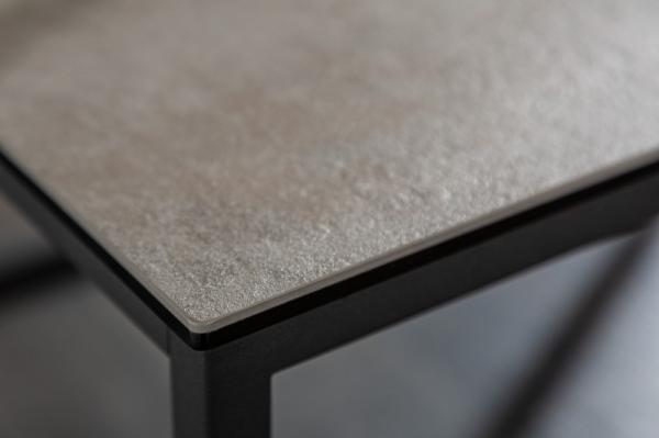 Dizajnový konferenčný stolík SYMBIOSE 75 cm šedá keramika v betónovom vzhľade