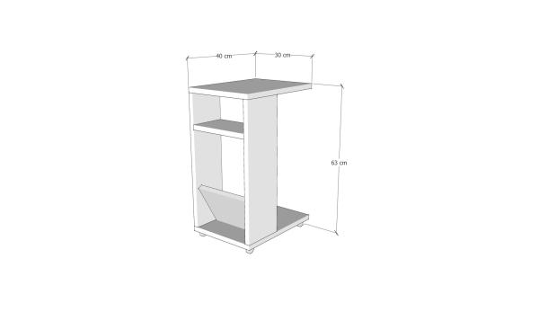 Bočný odkladací stolík FILINTA 63 cm, MDF, borovica