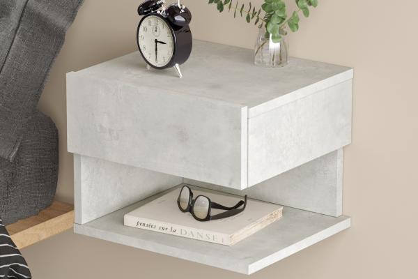 Elegantný nočný stolík LUVIO 40 cm, MDF, šedý