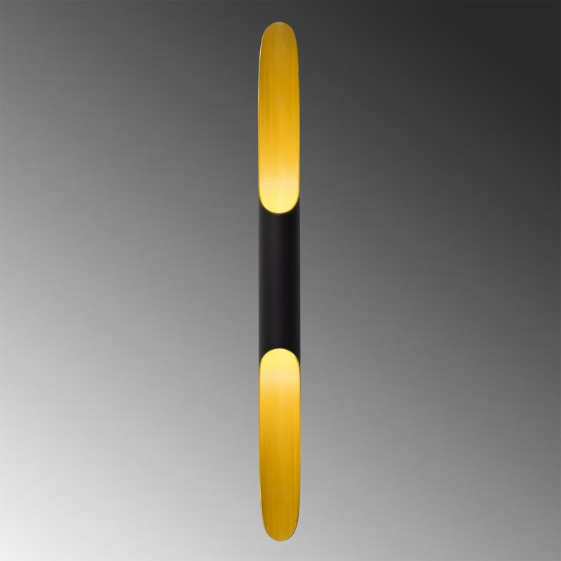 Moderné nástenné svietidlo EFSUN 100 cm, čierne, zlaté