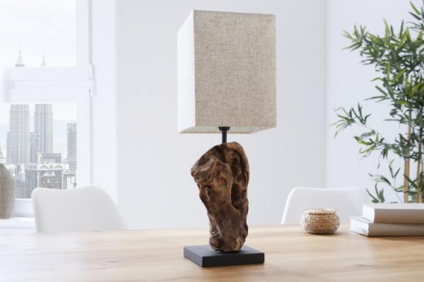Dizajnová stolová lampa HYPNOTIC 45 cm béžová z naplaveného dreva