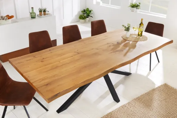 Masívny priemyselný jedálenský stôl GALAXIE 200 cm dub, prírodný