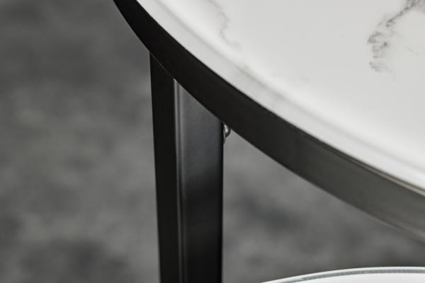 Dizajnová sada 2 príručných stolíkov ELEGANCE 50 cm, mramorový dekor