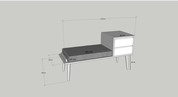 Elegantná lavica RONI 120 cm, MDF, orechová dýha, antracit