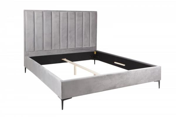 Elegantná posteľ COSMOPOLITE 160 x 200 cm striebornošedý zamat
