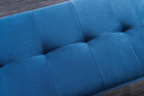 Elegantná lavica BOUTIQUE 95 cm, modrá, zamat