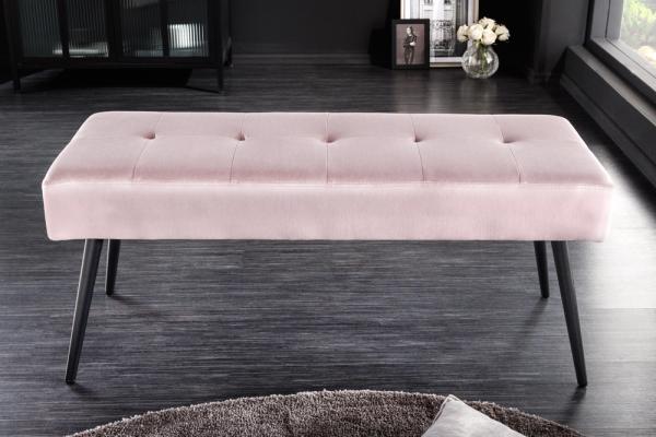 Dizajnová lavica BOUTIQUE 100 cm, ružová, zamat