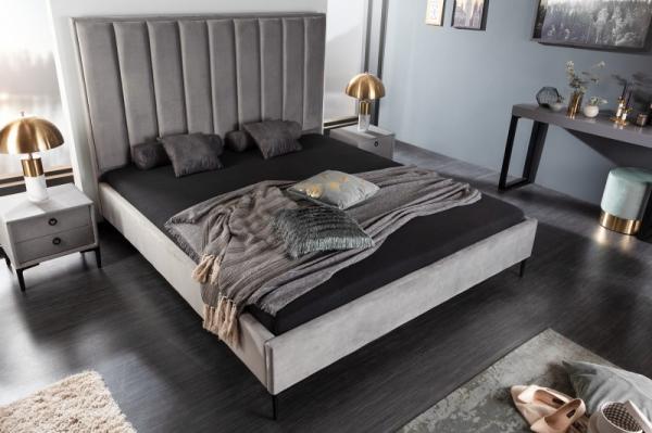 Elegantná posteľ COSMOPOLITE 160 x 200 cm striebornošedý zamat