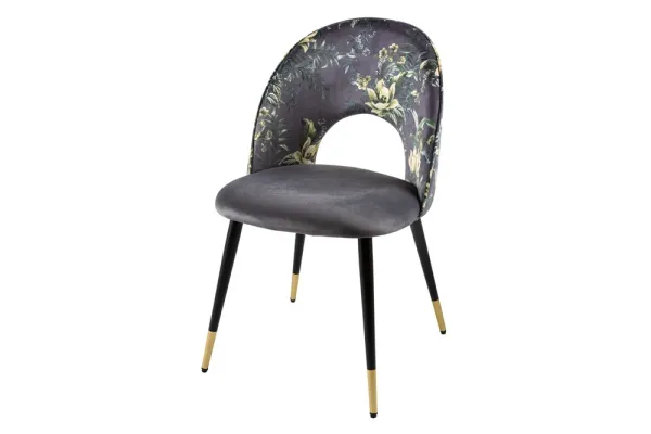 Dizajnová stolička PRÊT-À-PORTER šedá, zamat