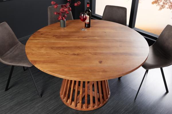 Okrúhly masívny jedálenský stôl MAISON JADE 130 cm, prírodný, akácia