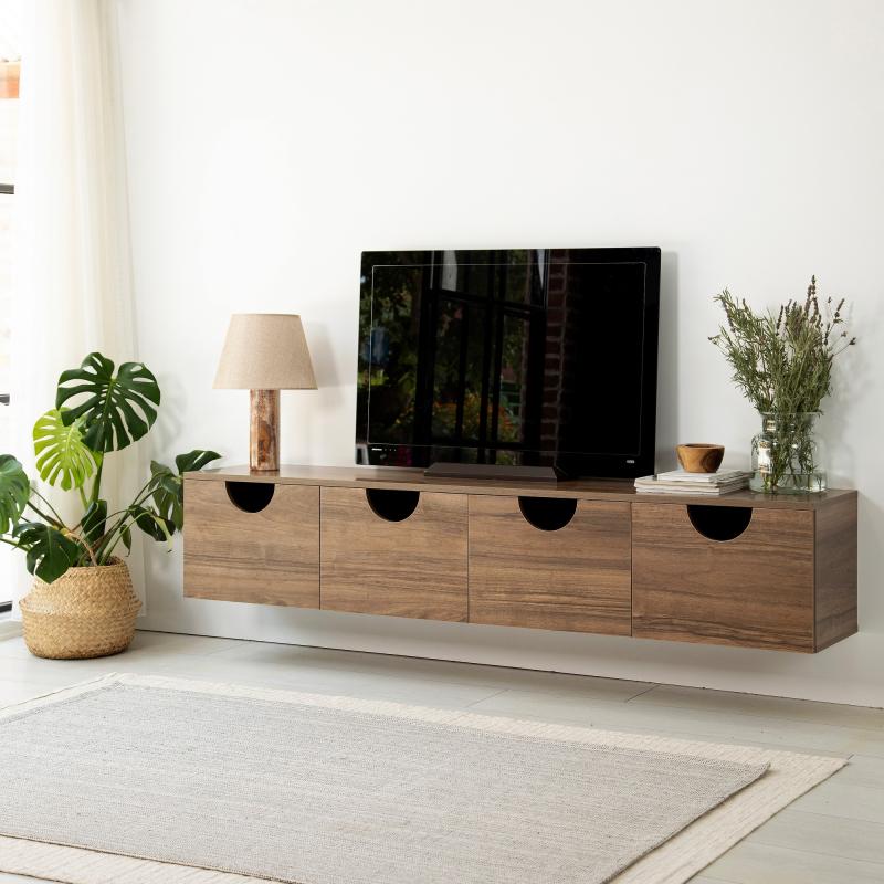 Elegantný TV stolík FOUR SEASONS 180 cm, MDF, orechová dýha