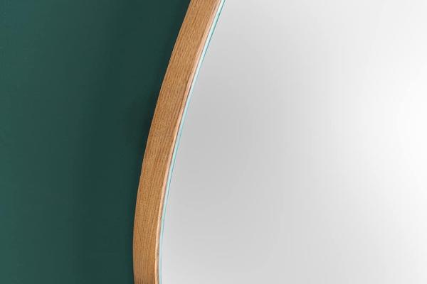 Moderné nástenné zrkadlo z masívneho drevo NOEMI 75 cm, prírodný dub