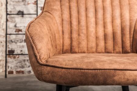 Stolička TURIN vintage, svetlo hnedá s ozdobným švom
