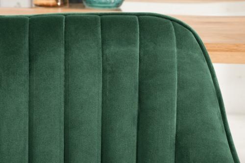 Stolička s podrúčkami TURIN zamat, smaragdovo zelená