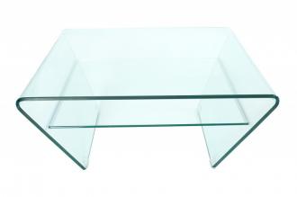 Moderný sklenený konferenčný stolík FANTOME 70 cm transparentný