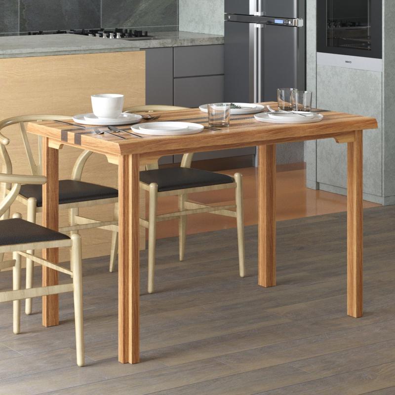Masívny jedálenský stôl KUOKSU 120 cm, borovica, hnedý