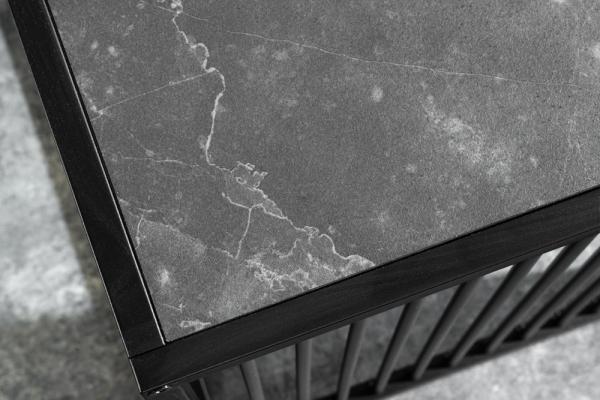 Dizajnový príručný stolík ARCHITECTURE 40 cm, mramorový, čierny