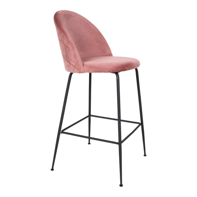Dizajnová barová stolička LAUSANNE II, ružový zamat