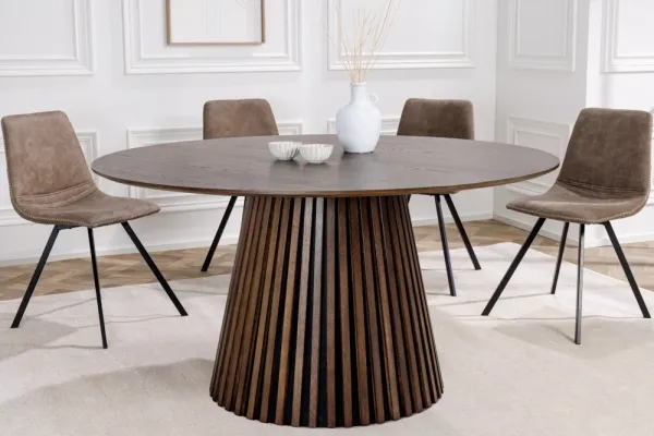 Okrúhly jedálenský stôl VALHALLA WOOD 120 cm, dub, dymový