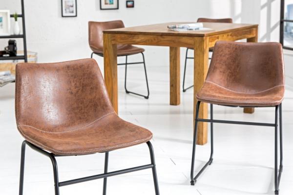Priemyselná dizajnová stolička DJANGO vintage hnedá