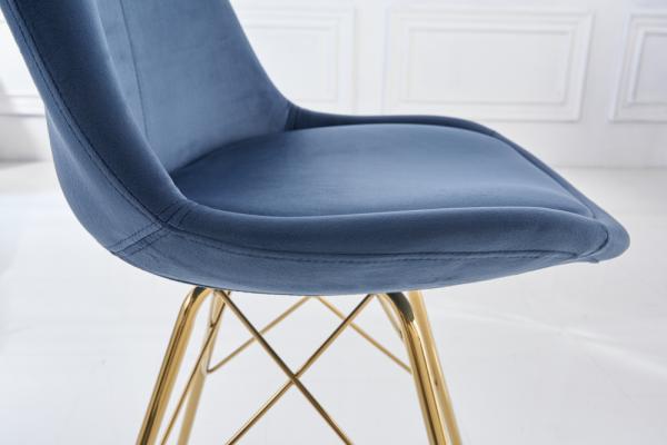 Dizajnová stolička SCANDINAVIA MEISTERSTÜCK modrá, zamat