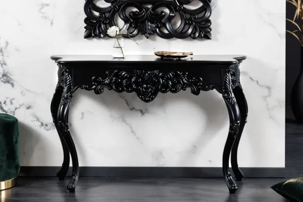 Elegantná konzola VENICE 110 cm čierny barokový dizajn