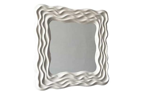 Moderné nástenné zrkadlo WAVE 90 cm, šedé
