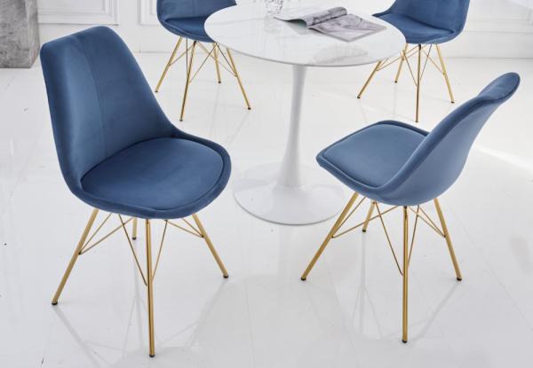 Dizajnová stolička SCANDINAVIA MEISTERSTÜCK modrá, zamat