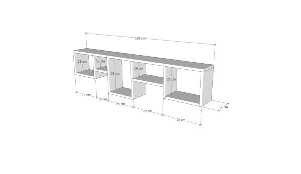 Elegantná nástenná polica PINE 120 cm, MDF, borovicová dýha